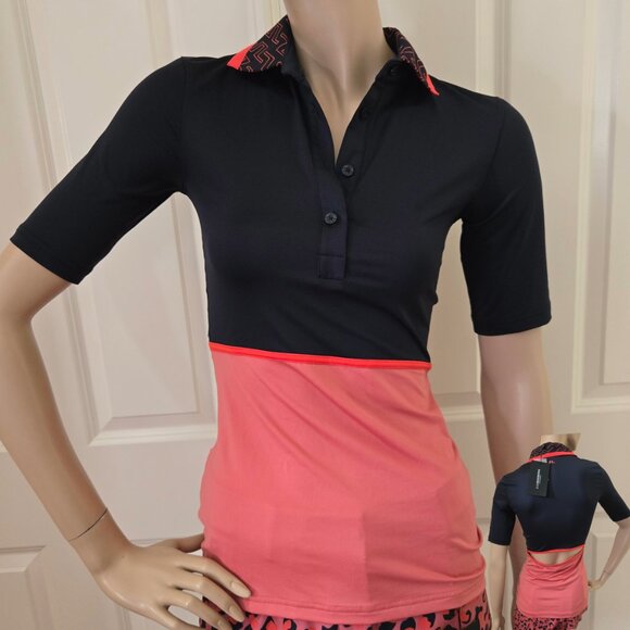 J Lindeberg Odella Golf Polo Shirt SZ S Navy - Picture 1 of 12